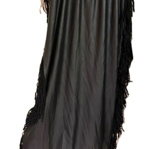 Fashion Nova Black Fringe Skirt